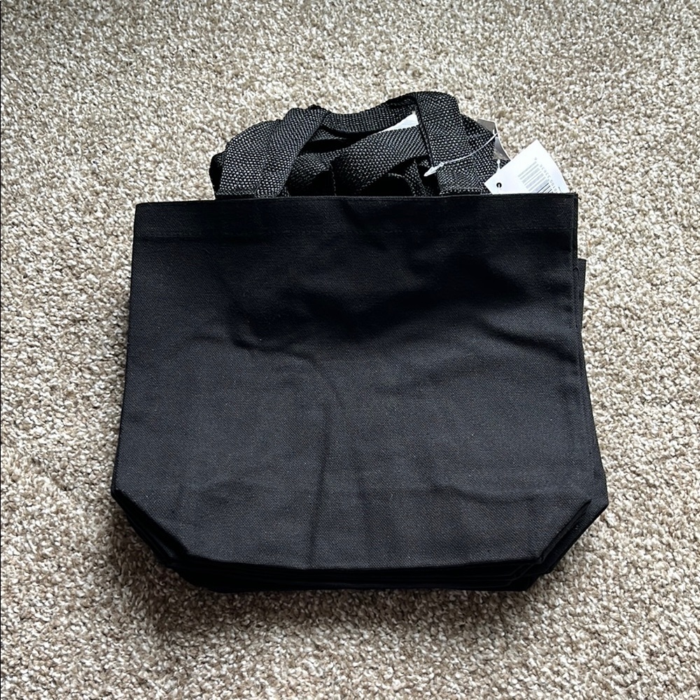 Michael’s Black Mini Canvas Tote Bags - Set of 8